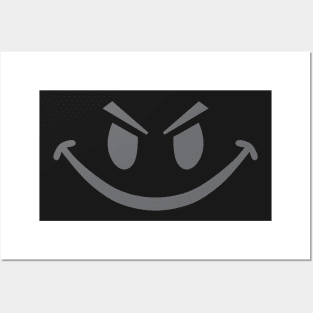 Gray Evil Smiley Posters and Art